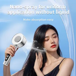 Nano Spray Electric Scalp Massager Brush Blue Red Light Therapy Vibration Hair Growth Oil Liquid Hair Straightener Comb thumbnail-2
