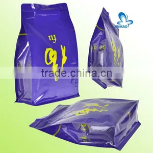 Side Gusset Flat Bottom Quad Seal Bags With Zipper thumbnail-3