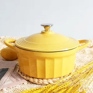 High Quality Store Gift OEM Enamel Colorful Nonstick Cast Iron Cookware Set thumbnail-2