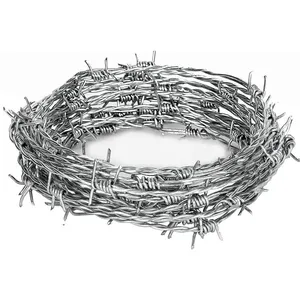High Quality 50kg Barbed Wire Price Per Roll / Galvanized Barbed Wire Mesh Stainless Steel Barb Wire Fence Roll thumbnail-1