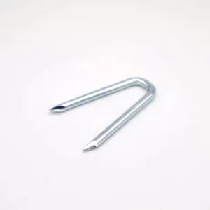 U Fence Staples for Wooden Posts - 1.5 Inch Leg Length, Hot-Dip Galvanized, China Factory thumbnail-1