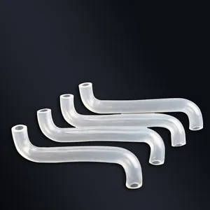 Custom High Temperature Resistant Transparent Food Grade Silicone Rubber 90 Degrees Elbow Hose for Bobble Tap Water Dispenser thumbnail-1