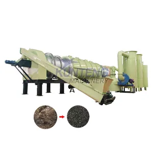 Schraubentyp Abfallholz Bambus Biokohleherstellungsmaschine Biomasse-Pyrolysemaschine kontinuierlicher Verkohlungsofen EPC thumbnail-1