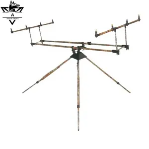 F09-RP8142-1B Camouflage Different Shape Aluminum Carp Coarse Fishing Rod Rests Rod Pod thumbnail-1
