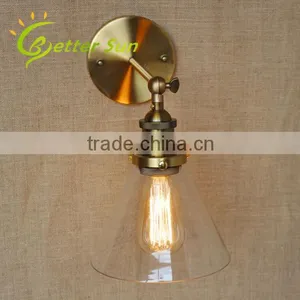 Loft Glass Shade Wall Sconce Bedside Vintage Solar Wall Light for Corridor thumbnail-3