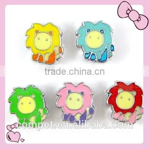 Lion Cartoon Enamel Slide Charm 8mm Inner Width Wholesale thumbnail-1