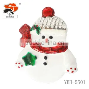 Promotion Snowman Rhinestone Europen Style Crystal Brooch And Copper Brooch For Party thumbnail-1