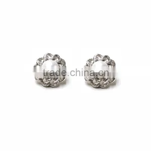 Fancy Women Accessories Silver Jewellery Small Flower Post Earrings thumbnail-2