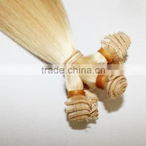 Hand Tied Weft Hair Human Remy Hair Blonde Human Hair Weave thumbnail-1