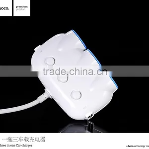 HOCO C1 3 in 1 Car Charger for IPhone 6s 6Plus Samsung S7 S7 Edge Quick Charging Three in One Universal Car Charger MT-5710 thumbnail-4