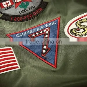 2016 Fashion Quality Embroidered Baseball Jacket for Men's Military Air Force Bomber Jacket Wholesale thumbnail-6
