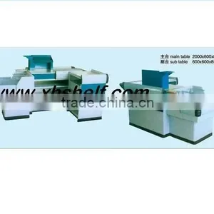 Professional Customzied Supermarket Cash Counter With Conveyor Belt thumbnail-4