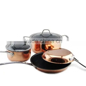 New Arrival Triply Aluminum Non-stick Pressed Cookware Set Fry Pan Saucepan Milk Stock Cooking Pasta Noodle Pot Set thumbnail-2