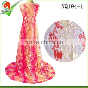 Guangzhou Lace African White French Lace Fabric With Stone NQ198-1 thumbnail-4