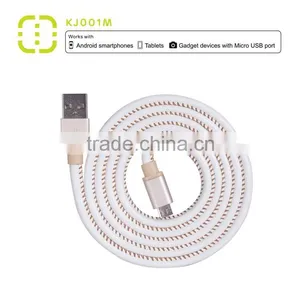Walnut Micro Leather Charging Cable With Metal Housing thumbnail-3