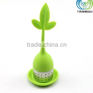 Reusable Tools Gift Green Leaf Shape Stainless Steel Tea Infuser thumbnail-1