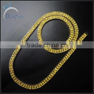 Cheap New 2 Row cz Hip Hop Crystal Necklace Jewelry thumbnail-1