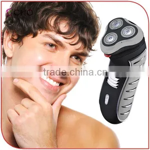 Electric Rechargeable Black Rotary Men's Shaver With Triple Head thumbnail-1