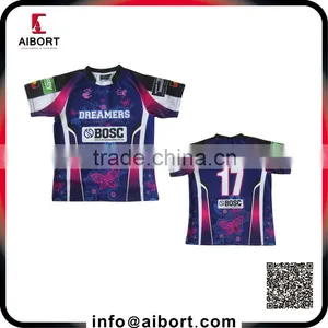 Custom Sublimation Rugby Jersey Sport t Shirts OEM Factory thumbnail-1