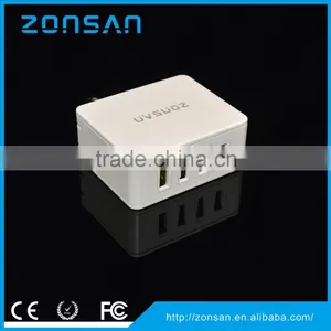 RoHS FCC Qualcomm Approved 4 Port QC3.0 Quick Usb Charger With US Plug,ODM/OEM Quick Deliver Power Sockets Quality Choice thumbnail-4