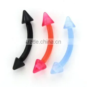 Wholesale Charming Fake Cheap Unique Acrylic Cone Eyebrow Rings Body Piercing Jewelry thumbnail-1