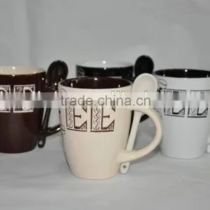 11oz Two Tone Ceramic Mug With Spoon thumbnail-1