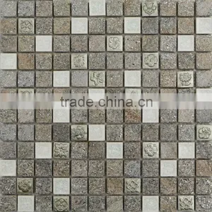 New Design Slate Mix Ceramic and Resin Mosaic Tile for Interior Wall FLYLUS-15 thumbnail-1