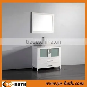 White Bathroom Single Vanity With Vessel Sink thumbnail-1