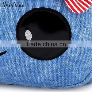 Korean Style Canvas Backpack Bag for Girls Bowknot Travel School Bag thumbnail-4