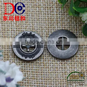 Silver Metal Two Eyes Sew Button,Metal Buttons for Jackets thumbnail-1