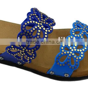 2016 Durable Ladies New Design Flat PCU Blowing Two Strap Slide Sandal Slippers thumbnail-3