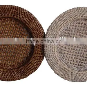Round Rattan Basket Tray thumbnail-2