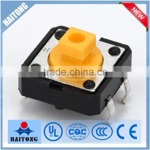 Yellow Square Micro Head Button Tact Switch 12*12*7.3 thumbnail-1