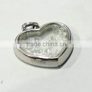 Heart Shaped Glass Floating Charms Locket Wholesale thumbnail-1