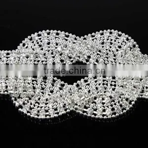 Luxury Silver DIY Fine Seasofbeauty Rhinestone Trim Bikini Connector For Swimsuit Bra thumbnail-1