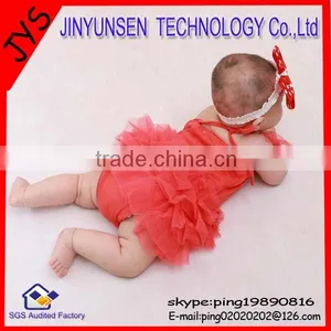Red Lace Petti Rompers Baby Rompers for Girl thumbnail-1