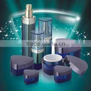 Triangular Empty Acrylic Cream Jar and Lotion Pump Bottle for Cosmetic Packaging thumbnail-1