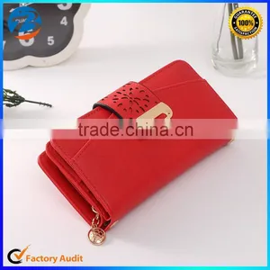 China OEM Manufacture Zippered Clutch Ladies Purse Leather Women Baellerry Wallets thumbnail-1