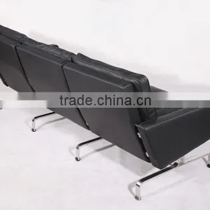 3 Seater Black Leather Sofa PK31 thumbnail-3