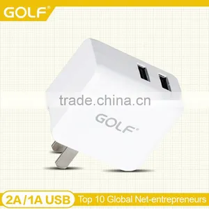 GOLF Factory Good Quality Dual USB Adapter 5v 2.1a/1a Mobile Travel Charger Hot Selling Products in China thumbnail-1
