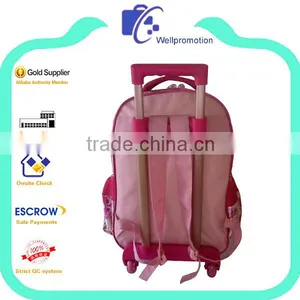 Children Satin Girls School Bag With Trolley thumbnail-2