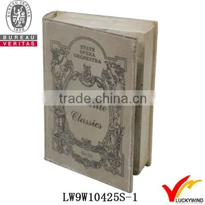 Vintage Shabby Distressed Wood Storage Boxes With Book Shaped thumbnail-1