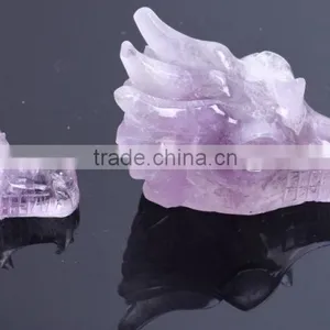 Carving Type Amethyst Crystal Dragon Head for Lucky Business thumbnail-1