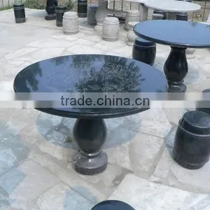 Hot Sale Black and Yellow Granite Stone Bench thumbnail-3