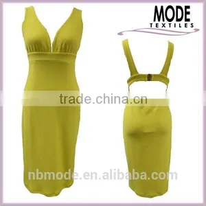 Sexy Backless Low-cut Lady's Long Citrine Dress Evening Dress Maxi Dress thumbnail-1