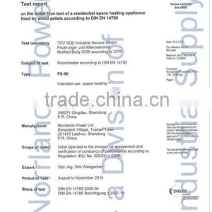 With CE,2015 EN14785 Stage 2 Test in Germany TUV-SUD,morden Cheap Wood Pellet Stove PS-50 thumbnail-3