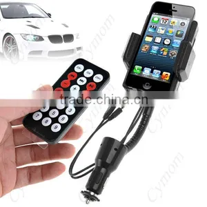 3.5mm FM Transmitter MP3 Car Kit Handsfree for IPhone 5 5S 5C Iphone5 Charger Holder IR Remote Control thumbnail-1
