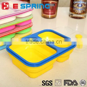 Hot Selling Microwave Bento Lunch Box Silicon Food Containers thumbnail-1