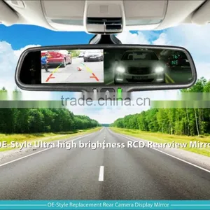 4.3 Inch Car Rearview Mirror Auto-dimming Monitor Rear Mirror With Camera Parking Sensor thumbnail-1
