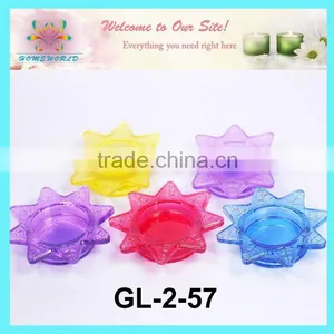 Colored Painting Glass Tea Light Candle Holder thumbnail-1